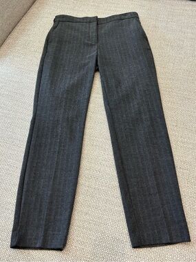 Zara Dark Gray Pinstripe Straight Trousers